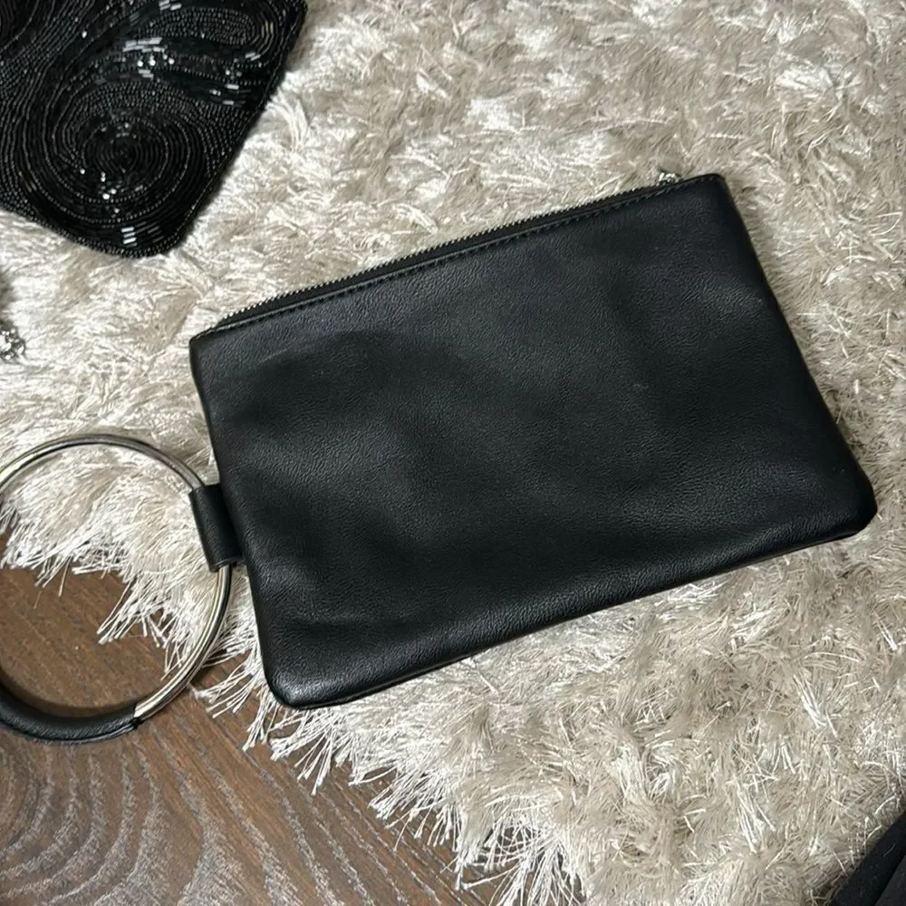 (3) Black Sequin Pouch Clutch Shoulder Evening Purses - Picture 5 of 7